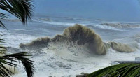 Low-pressure system moves inland, expected to gradually weaken